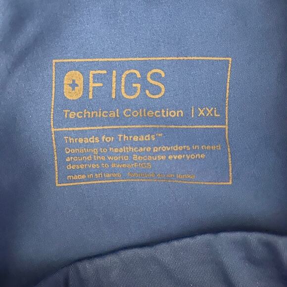 Figs Technical Collection Scrub Pants Womens XXL Pull On Straight Leg Blue - Picture 6 of 10